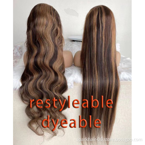 SPARK 180% Density HD Full Lace Human Hair Wigs For Black Women,Wholesale Brazilian Virgin Hair Transparent HD Lace Front Wig